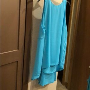 Relativity turquoise long tank top L